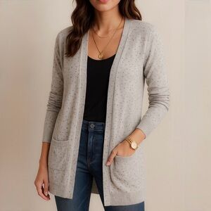 Stitches & Stripes Chic Heather Gray Open-Front Cardigan